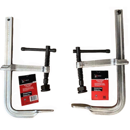 Xtrweld 12 in Clamp, F, 1200 PSI, 3-P S-Pad, Steel Chrome TCFF121200SD